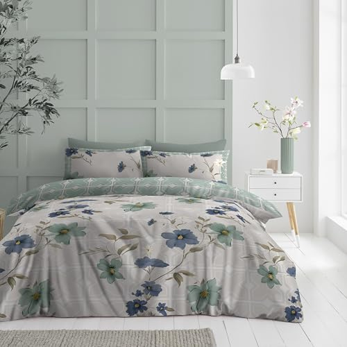 GC GAVENO CAVAILIA Botanical Leaves Duvet Cover Double With Pillow Cases | Soft & Cosy Duvet Cover Sets (200x200 Cm) | Easy Care Reversible Geometric Bedding Quilt Covers Bed Set