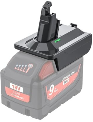 Adapter，Compatible for Milwauke，18V Lithium Battery Converter to，Compatible for Dyson，V6 Series Vacuum Cleaner Tool DC58/SV11/SV10.