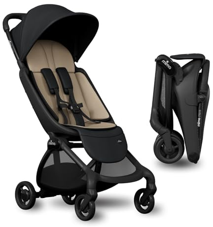 Mima Miro Kompakter Reisebuggy, Leichter Kinderwagen mit Einhand-Faltmechanismus, Magnetischem 5-Punkt-Gurtsystem, UPF 50+ Ausziehbarem Verdeck & Wendbarer Sitzauflage - Ab Geburt