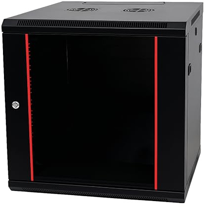Danicom Baseline 19 Zoll 6 HE Netzwerkschrank mit Glastür- Schwarz | 600x600x368mm (BxTxH) - Traglast 50 kg - Wandmontage - Serverschrank - Wandgehäuse - Server rack