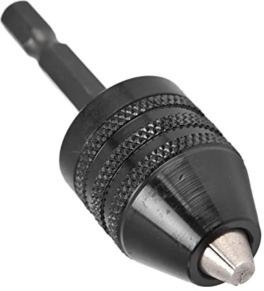 MAJONMMERD Keyless Drill Chuck Carbon Steel Keyless Drill Bit Chuck 1 4in Hex Shank 0.6 to 8mm 3 Jaw Manual Tightening for Impact Driver Electric Grinder Hand Users