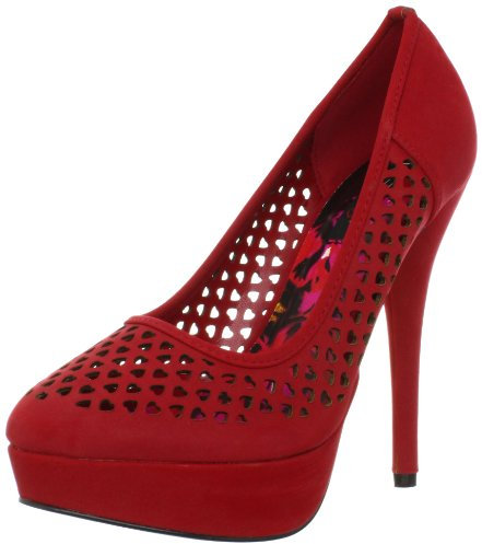 Iron Fist Damen Queen of Hearts Plateau-Pumps, rot, 40.5 EU