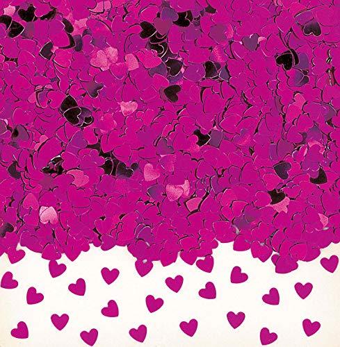 Amscan INT37009-16 - Konfetti Sparkle Hearts, pink, Folie, 14 g, Streudeko, Tischdekoration, Valentinstag, Hochzeit, Geburtstag