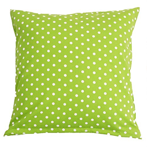 Hans-Textil-Shop Kissenbezug Punkte 7 mm Baumwolle - Gepunktet, Tupfen, Kissenhülle, Kissen, Dekokissen, Zierkissenbezug, Kopfkissen, Sofakissen (Hellgrün, 40x40 cm)