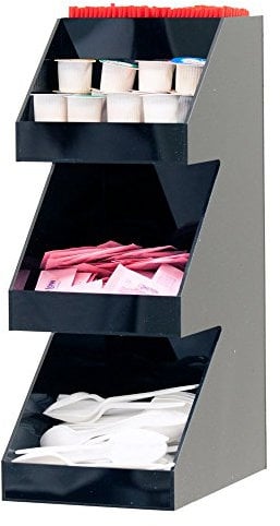 Mind Reader Foundation Collection, dispenser a 3 ripiani, 5 scomparti per caffè, tè, utensili e condimenti, organizer da bancone, cucina e sala relax, 15,2 cm di lunghezza x 22,9 cm di larghezza x