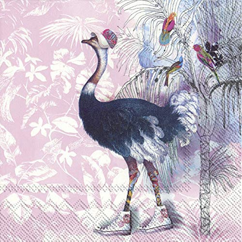 IHR 20 Servietten Motiv: Cool and the gang rose - Strauß mit Schuhen rosa 33x33cm