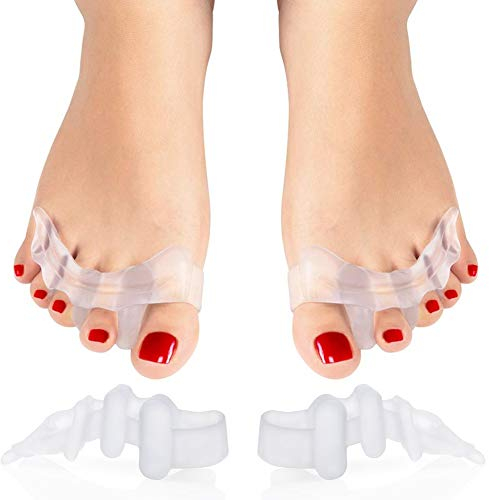 xwanli 4 Stück Zehenspreizer PREMIUM-Set Hallux Valgus Silikon Zehentrenner, Hallux Valgus Zehenspreizer, Super weich, komfortabel und hohe Lebensdauer, BPA Frei
