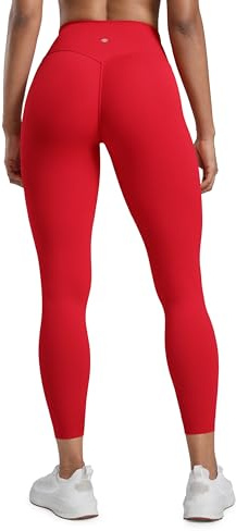 CRZ YOGA Butterlift Women's Scrunch Butt Gym Leggings 25'' - No Front Seam Ruched Bums Lifting High Waist Workout Leggings Booty Yoga Pants Aurora Red 12