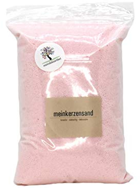 KERZENSAND Wachsgranulat 1000g in verschiedenen Farben (inkl. 4 Dochte) - Kerzenwachsgranulat - Gestalten Sie ihre Kerzen individuell - kreativ - vielseitig - dekorativ (Rosa)