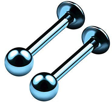 BanaVega 2 Stück G23 Titan eloxiert Labret Piercing 16G 1,2mm 3mm Marilyn Monroe Tragus Ohrringe Piercing Schmuck Mehr Farben und Größen, Titan