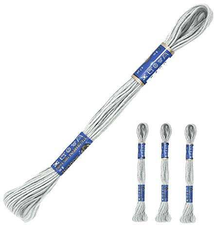 3 Docken Stickgarn je ca. 8m / Sticktwist 100% Baumwolle Stickerei verschiedene Farbwahl, Farbe :8122 hellgrau