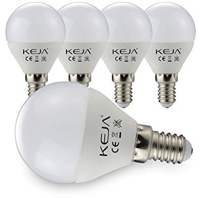 KEJA E14 LED Lampen 5 Stück 7Watt, 600 Lumen pro Glühbirne, entspricht 60Watt Glühlampe, 2700 Kelvin warmweiß, 270° Abstrahlwinkel Energiesparlampe.