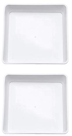Cabilock Flower Pots Tray 2pcs Square Plant Pots Drip Trays Sturdy Plastic for Easy Placement