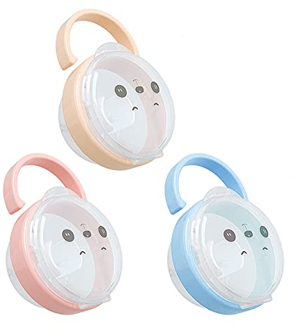 Scatolina Succhietto,3 Pezzi Sterilizzaciuccio Portatile Scatola Ciuccio Trasparente Ciuccio Da Polvere Porta Ciuccio Neonato Portaciuccio Scatoline,per Uso di Viaggi All'aperto,3 colori