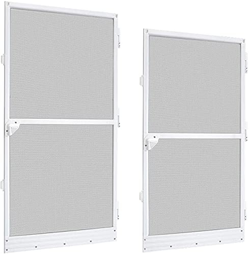 NAIZY Mosquitera para puerta de aluminio, para puerta hasta máx. 120 x 240 cm, color blanco