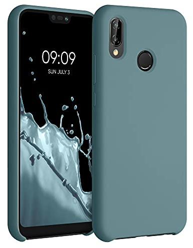 kwmobile Hülle kompatibel mit Huawei P20 Lite Hülle - Silikon Handy Case - Handyhülle weiche Oberfläche - kabelloses Laden - Arctic Night