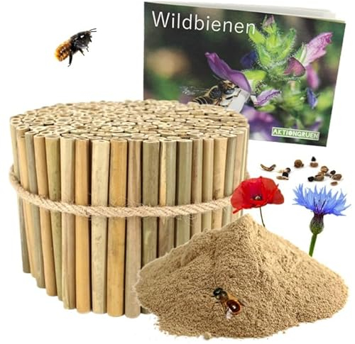 MEGAPACK Bambusröhrchen Insektenhotel Füllmaterial ca. 270 Niströhren 12 cm + 300 g Lehm & mehr!
