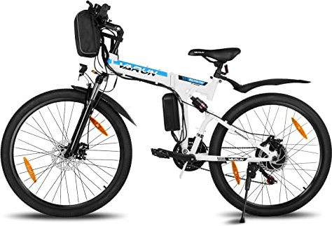 Varun E Bike, 26 Zoll Elektrofahrrad E-Mountainbike mit 48V Lithium-Akku, 250W Motor, E-Bike Klapprad mit 5 Modi, 21-Gang, LCD Meter, EBike Damen Herren mit Dämpfung Vorne und Hinten, EU-Konformes