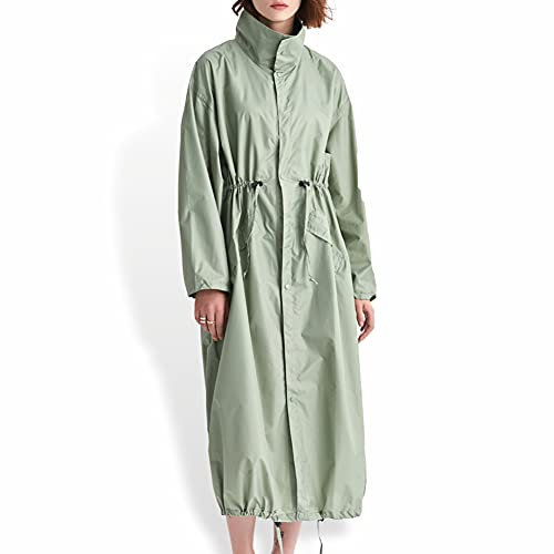 Ynport Crefreak Damen Regenmantel Wasserdichte Jacke Lange Leichte Regenjacke Atmungsaktive Outdoorjacke Windjacke Mit Kapuze Outdoor Poncho(Grün,M)