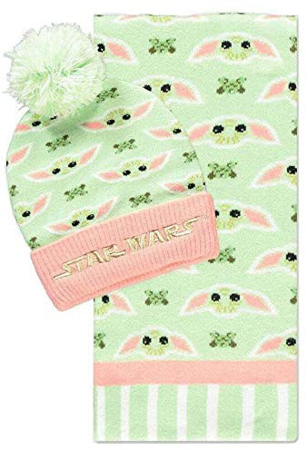 Star Wars – Grogu Rose et Vert – Coffret Cadeau Bonnet et écharpe