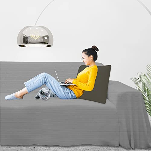 Byour3 - Sofabezug 2 3 4 Sitzer Leichte 100% Reine Baumwolle Sofa Cover Schutzhülle Sofaüberwurf L U Form Ecksofa Sofa Couch Abdeckung Alles Couchbezug Abwaschbar (Grau Stahl, 3-Sitzer)