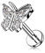 beyoutifulthings 1 Knorpel Ohr-Stecker Schmetterling Silber 4 Zirkonia Clear Piercing-s Chirurgenstahl Schraub-Verschluss Stab 6-mm lang