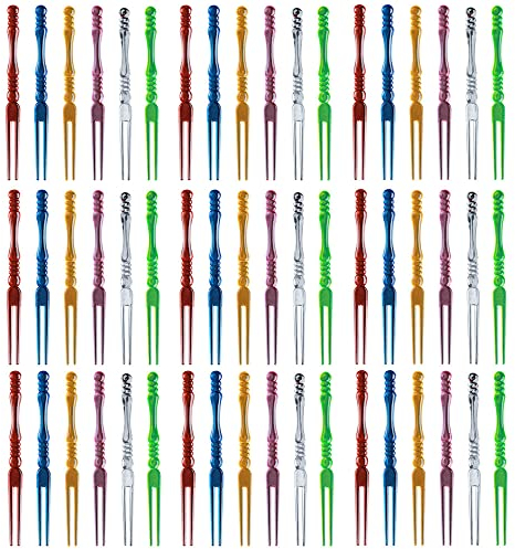200 Pcs Color Fruit Fork Picks Plastic Fruit Skewers Snacks Forks Perfect for Parties Buffets Food Tastings and Much More Random Color