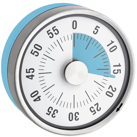 TimeTex Zeitdauer-Uhr Automatik Compact - mit blauer Scheibe - mit Magnet - zeigt Restzeit an - Durchmesser 78 mm - läuft ohne Batterien - 61971