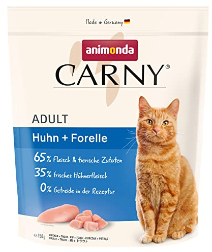 animonda Carny Katzen Trockenfutter mit Huhn + Forelle (1 x 350g), Getreide und Zuckerfreies Trockenfutter für ausgewachsene Katzen