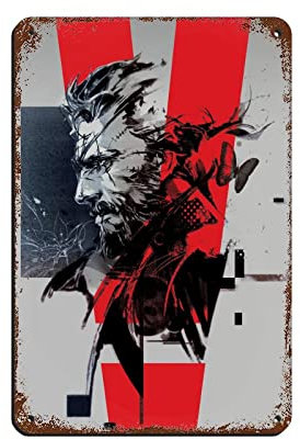RIELLI Metal Gear Solid V The Phantom Pain Game 6 Blechschild Vintage Metall Pub Club Cafe Bar Zuhause Wandkunst Dekoration Poster Retro 20 x 30 cm