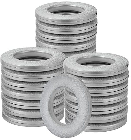Knpwer 32 anelli per asta per tende,anelli rotondi per occhielli in plastica, anelli per tende da finestra, 40 mm (argento opaco)