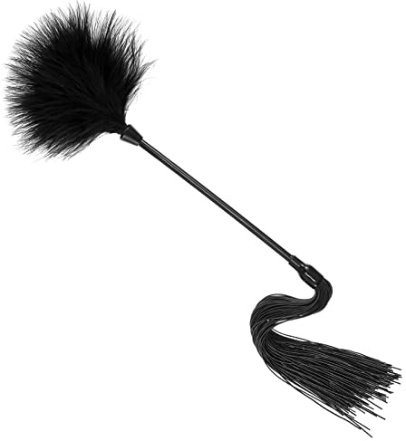 PLATEYTR Plumas Negras Tickler Suave Pluma de Pelo Cepillo de cosquillas Pluma