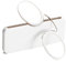KoKoBin Unisex Lesegläser Kompakte Sehehilfe Mini Nose Clip Bügellose Lesebrille Rutschfest Lesehilfe- Immer griffbereit(Weiß，+1.5)