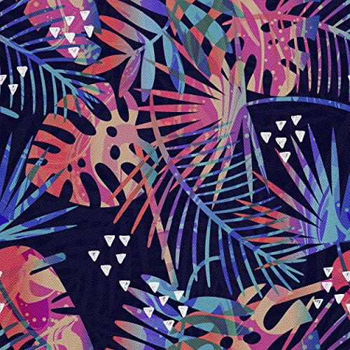 HEKO PANELS Stoff Oxford Wasserdichte Meterware Canvas-Stoff Polyester Stoff Zum Nähen Nähstoffe Möbelstoffe Dekostoffe Handwerken Wasserabweisend Blickdicht Palmblätter Monstera 1 Meter 155 x 100 cm