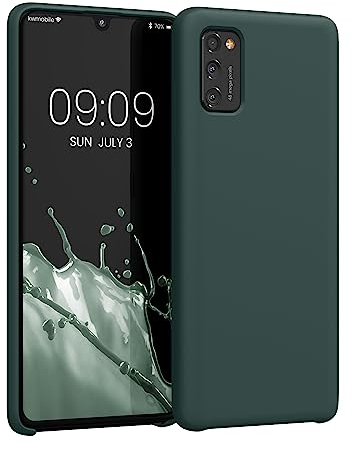 kwmobile Hülle kompatibel mit Samsung Galaxy A41 Hülle - Silikon Handy Case - Handyhülle weiche Oberfläche - kabelloses Laden - Blaugrün