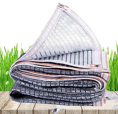 V3VOGUE Sonnensegel Sonnenschutz Netz Für Garten Terrasse Rasen, 75% Reflektierendes Aluminium-Schattiernetz, Sichtschutz, Windschutz, Mit Spannseilen, Sonnenblocker Pergola-Überdachung