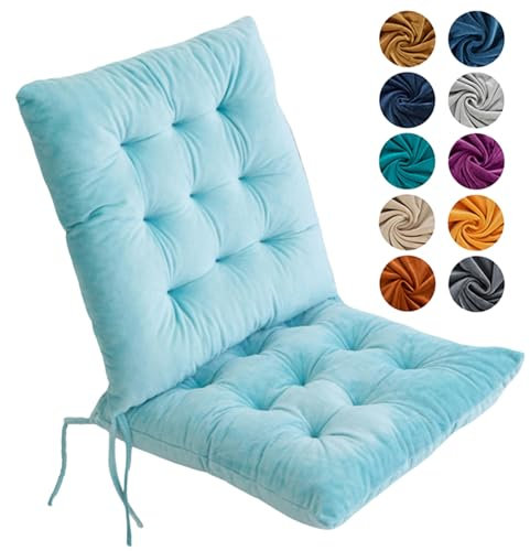 Hixingo 4er Set Stuhlkissen, Sitzkissen Stuhl, Stuhlkissen 40x40, Kristall-Samt Sitzkissen Bank, Sitzunterlage Outdoor & Innen, Sitzauflagen Chair Cushion für Wohnzimmer Terrassen (40cm,Himmelblau)