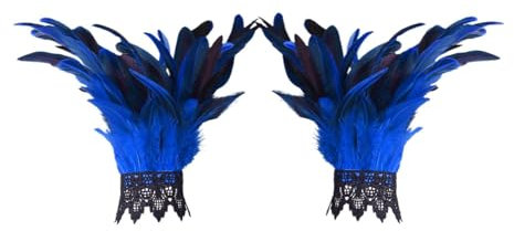 Faschingskostüme Damen Teufel Feder dekorative Handschuhe Karneval Party Kostüm Zubehör Maskerade Show Hoden Schuhe (Blue, One Size)