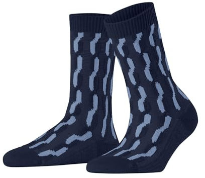 FALKE Damen Socken Tress Lock W So Wolle Kaschmir gemustert 1 Paar, Blau Royal Blue 6000, 35-38