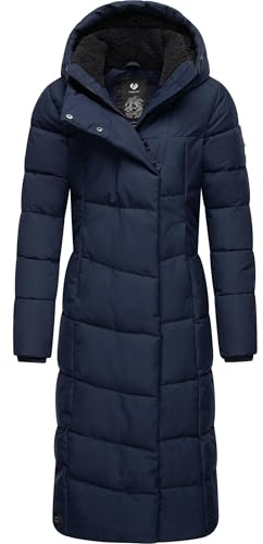 Ragwear Damen Wintermantel Warmer Steppmantel extralang wasserdicht und atmungsaktiv Pavla Extralong Navy24 Gr. 3XL
