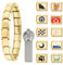 Dihope Italian Charm Bracelet Gold Italian Charms Set Edelstahl 9mm, Italian Style Charms für Damen Herren Jungen Mädchen, DIY Abnehmbar Module für Italienische Armband