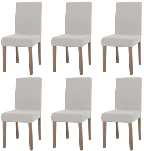 Mendler Lot de 6 chaises de Salle à Manger Littau Bois crème Pieds Couleur Naturelle