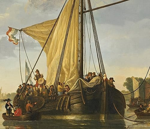 GKAZGQPR Berühmte Gemälde Abstrakte Drucke Berühmte Leinwand Drucken Die Maas bei Dordrecht von Aelbert Cuyp Kunstwerk Dekor für Heimtextilien 60x90cm