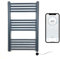 Greened House Scaldasalviette elettrico intelligente controllato WiFi antracite 500 mm L x 800 mm H piatto 7 giorni programmabile timer app compatibilità