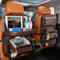 DAYKET Autositz Organizer für Dodge RAM 1500 2500 Journey Nitro Ram 1500, mit Integrierter Mülltonne und Tisch, Leder Praktischer Autositz Aufbewahrungsbeutel,C/Brown