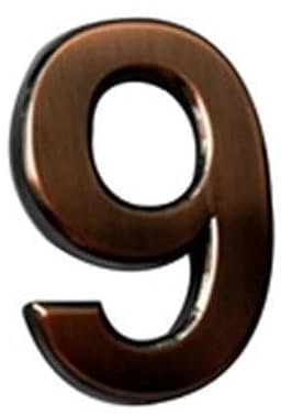 House Number Plaques Large Acrylic Bronze 3D Digits Number Sticker Plating Digital Metal Building Door Address Floor Hotel Sticker Plate Sign 10cm Door Numbers(9)