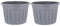 M1SS 2 X 60cm Upcycled Grey Plastic Planter Round Garden Plant Pot Extra Large Floor Pot for home, office (Made in UK)