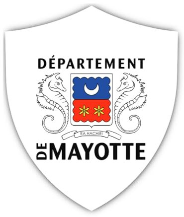 Aufkleber: 200 mm, 1 Stück - Flagge Schild - Mayotte - YT - für Auto, Laptop, Koffer und mehr