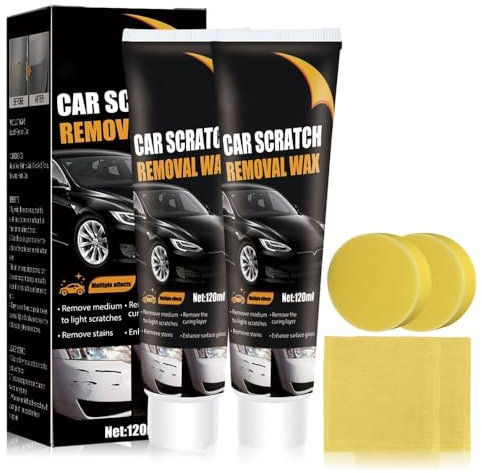 Scratch Remover for Vehicles, 2025 Upgrade Car Polishing Wax Scratch Remover for Deep Scratches, Car Scratch Repair Paste, Cars Paint Scratchs Repair Kit with Wipe and Sponge (2)