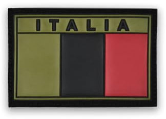 OPENLAND Tactical Patch Bandiera Italia in Gomma Low Visibility 8,4x5 cm | Patch Tricolore Velcro per Gilet Tattici, Zaini, Softair, Militare